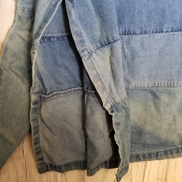 Christmas Snowman Bleu Bayou Blue White Denim Maxi Dress Size 2X - Picture 4 of 8